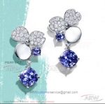 AAA Clone Tiffany Paper Flowers Diamond Paved Earrings - 925 Silver
